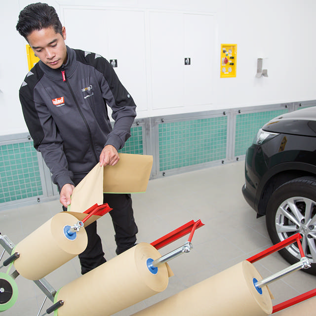 Abroller für 4 Rollen Abdeckpapier