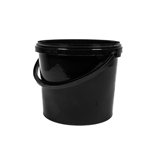 GAD - Vaso plástico negro para pintura con tapa