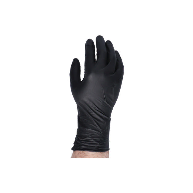 GLB 08 - Guantes largos desechables de nitrilo negro M - 60 udes.