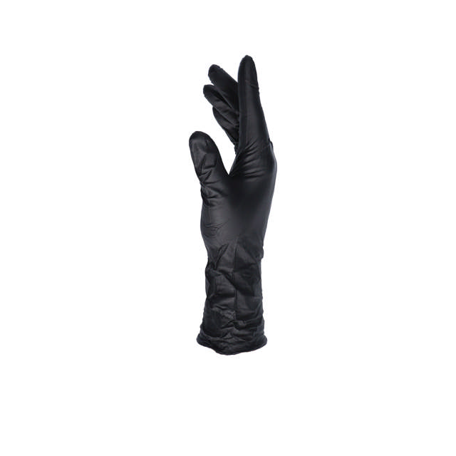 GLB 08 - Guantes largos desechables de nitrilo negro M - 60 udes.