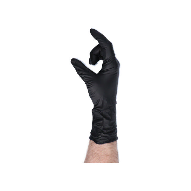 GLB 08 - Guantes largos desechables de nitrilo negro M - 60 udes.