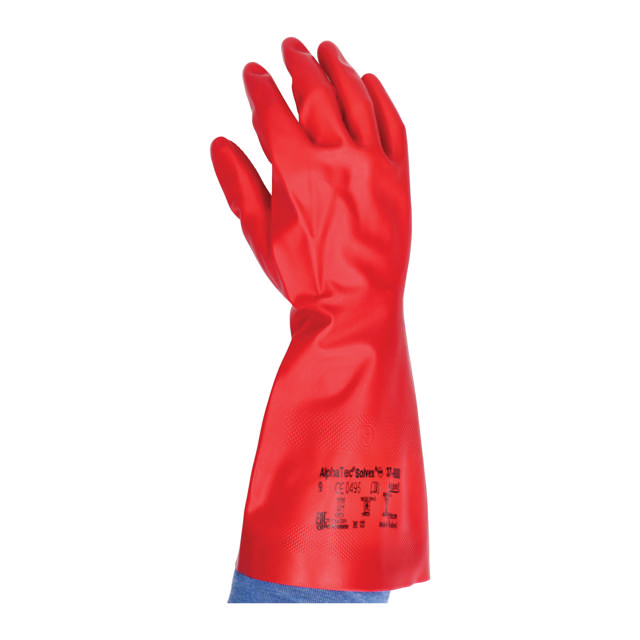 GLD 09 - Guantes de nitrilo rojo L - 1 par
