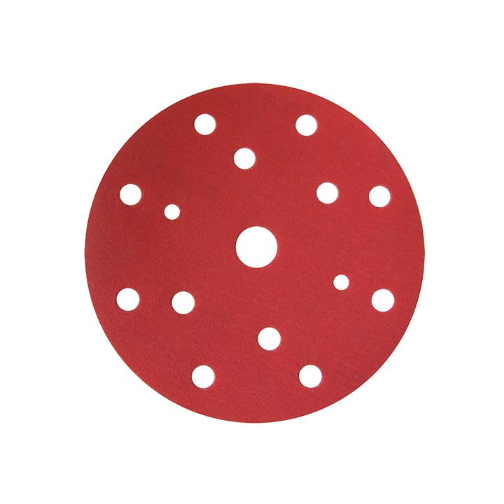 SPDA - Abrasive red-paper-Ø150mm 15 holes 50p.