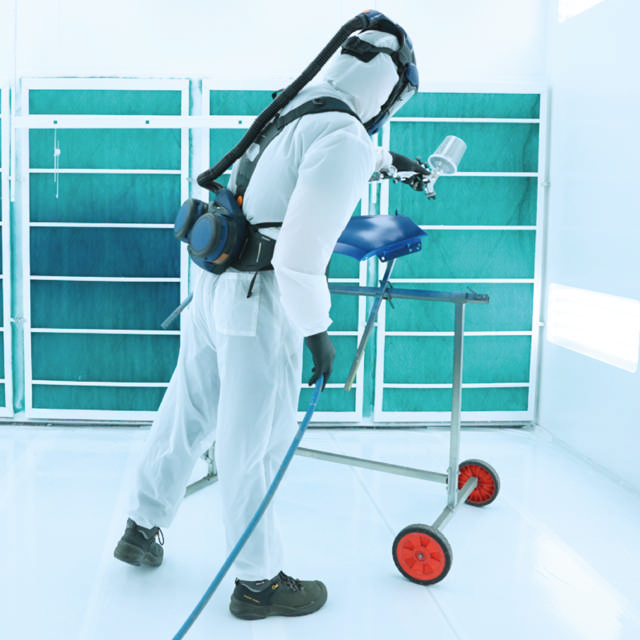 Traje de pintura de nailon recubierto de PU - Cat. III, tipo 6 