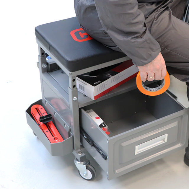 Banqueta móvil con cajón